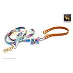 Ocean Plaid Bow Tie Leather Leash