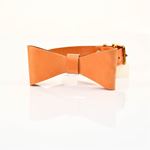 Sand Bow Tie Leather Collar