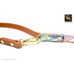 Ocean Plaid Bow Tie Leather Leash