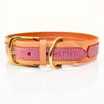 Pink Leather Dog Collar