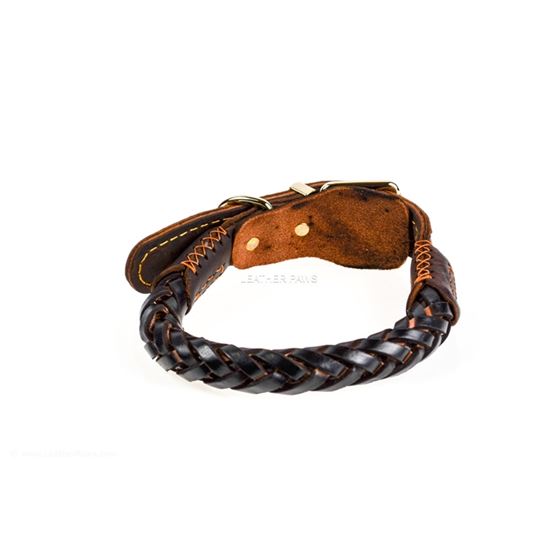 Thick Braid Leather Collar