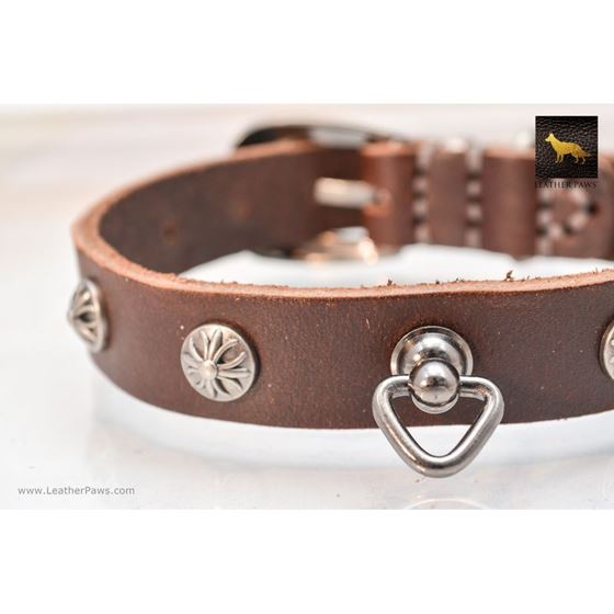 Blacksmith Chocolate Leather Collar