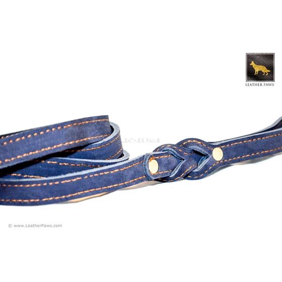 Love Knot II Blue Leather Leash