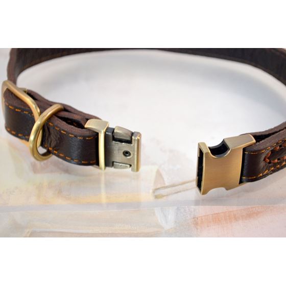 LPNY Leather Paws New York Quick Release Leather Dog Collar, Premium ...