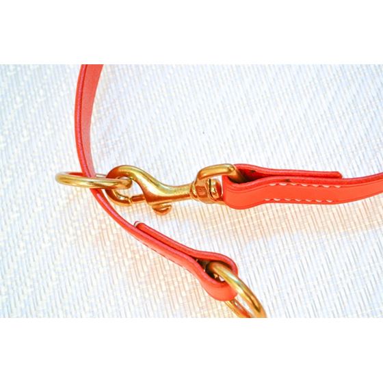 LPNY Hybrid Orange Leather Dog Collar