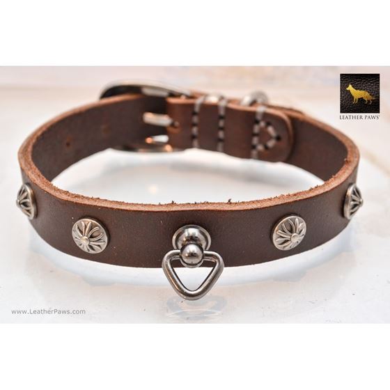 Blacksmith Chocolate Leather Collar